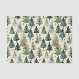 Weihnachten Rustikaler Winterwald Pinienbäume Seidenpapier