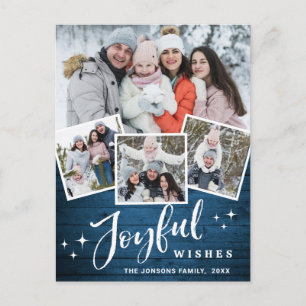 Weihnachten Rustikales Holz 4 PHOTO Grußkarte Feie Postkarte