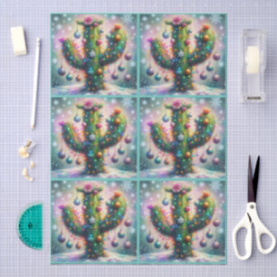 Weihnachten Saguaro Cactus Whimsical Decoupage Seidenpapier
