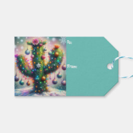 Weihnachten Saguaro Cactus Whimsical Snowflakes Geschenkanhänger