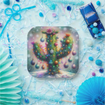 Weihnachten Saguaro Cactus Whimsical Snowflakes