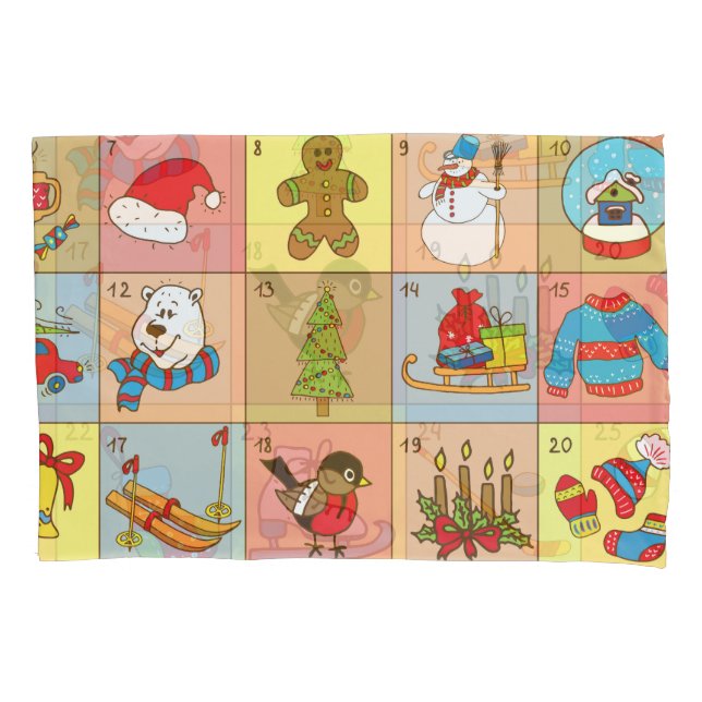 Weihnachten: Sammlung von Doodle-Elementen Kissenbezug (Vorderseite)