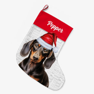 Weihnachten Sanfte Dackel Weihnachtsmann mit Hunde Großer Weihnachtsstrumpf