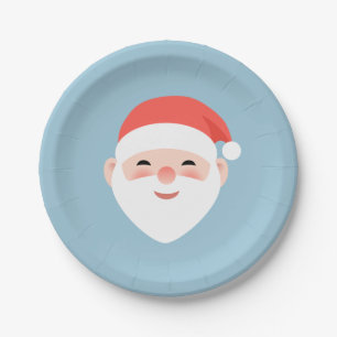 Weihnachten Sankt auf hellblauem Pappteller