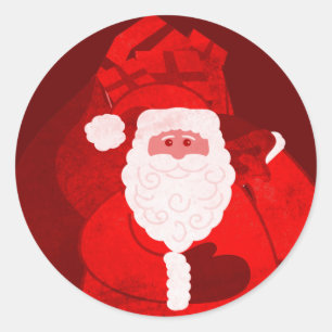 Weihnachten Sankt mit rundem rotem Aufkleber der