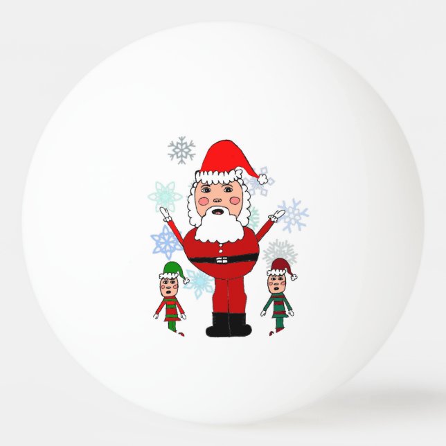 Weihnachten Sankt und Elfe Tischtennisball (Vorderseite)