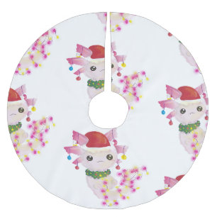 Weihnachten santa axolotl polyester weihnachtsbaumdecke