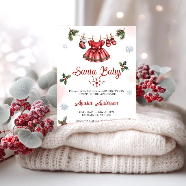 Weihnachten Santa Baby Feier Baby Dusche Einladung (Von Creator hochgeladen)