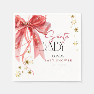 Weihnachten Santa Baby Rot und Gold Serviette