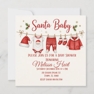 Weihnachten Santa Baby Shower Einladung