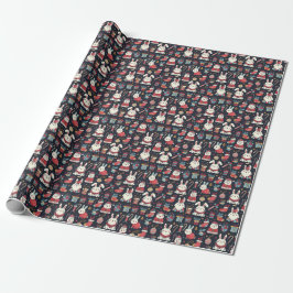 Weihnachten Santa Bunnies Rumänische Flaggenfarben Geschenkpapier
