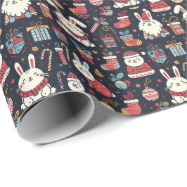Weihnachten Santa Bunnies Rumänische Flaggenfarben Geschenkpapier