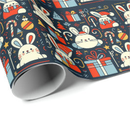 Weihnachten Santa Bunnies Rumänische Flaggenfarben Geschenkpapier