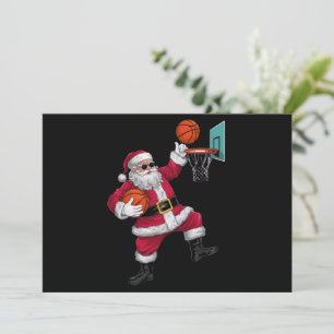 Weihnachten Santa Claus beim Basketball-Dunking Xm