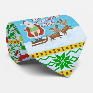 Weihnachten   Santa Claus blinkt Thru Snow Krawatte