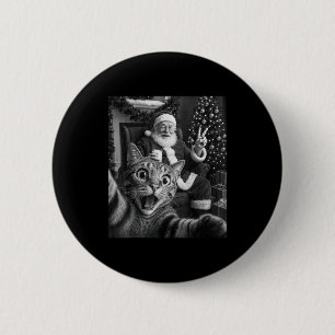 Weihnachten Santa Claus Frohe X-mas Lustige Katze Button