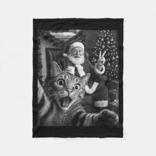 Weihnachten Santa Claus Frohe X-mas Lustige Katze Fleecedecke