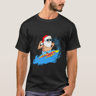 Weihnachten Santa Claus Hawaiian Surfen Sommer Sur T-Shirt