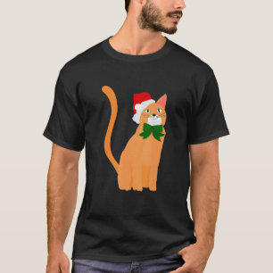 weihnachten santa claus hut orange katze T-Shirt