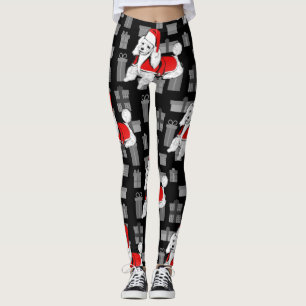 weihnachten santa claus pudel leggings
