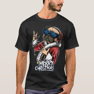 weihnachten santa claus pug trägt sonnenbrille chr T-Shirt