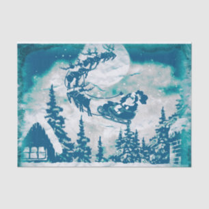 Weihnachten Santa Claus Rentier Landschaft Seidenpapier
