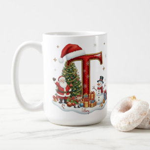 Weihnachten Santa Claus Schneemann Elf Alphabet T Kaffeetasse