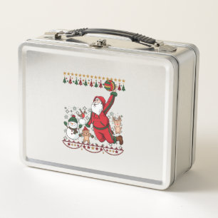 Weihnachten Santa Claus Volleyball Schneemann Renn Metall Brotdose