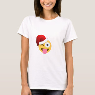 weihnachten santa claus zwinkerndes emoji T-Shirt