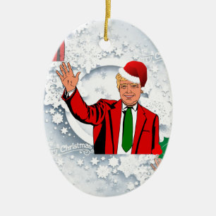 weihnachten santa donald trump keramik ornament