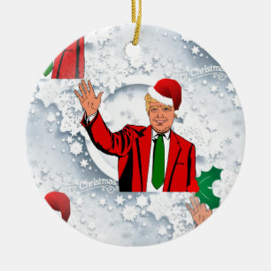 weihnachten santa donald trump keramikornament