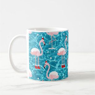 weihnachten santa flamingo kaffeetasse