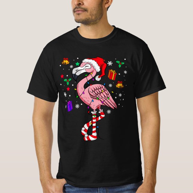 Weihnachten Santa Flamingo Lover Funny Classic T-Shirt (Vorderseite)