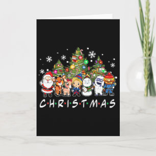Weihnachten Santa Freunde Rentier Schneemann Famil Karte