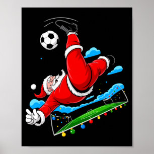 Weihnachten Santa Fußball Fahrrad Kick Xmas Sport Poster
