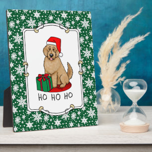 Weihnachten Santa Goldendoodle (goldrot) Hund Nied Fotoplatte