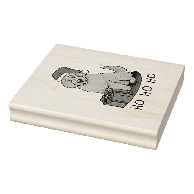 Weihnachten Santa Goldendoodle (goldrot) Hund Nied Gummistempel (Stempel)