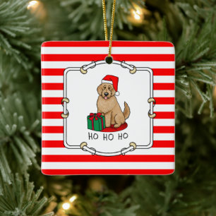 Weihnachten Santa Goldendoodle (goldrot) Hund Nied Keramikornament