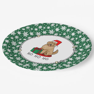 Weihnachten Santa Goldendoodle (goldrot) Hund Nied Pappteller