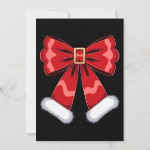 Weihnachten Santa Gürtel Schleife Rot Pelz Ornamen Einladung