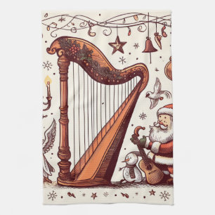 Weihnachten Santa Harp Küchentücher