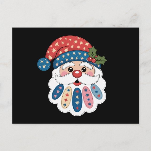 Weihnachten Santa Patchwork Schneeflocke Stechpalm (Vorderseite)