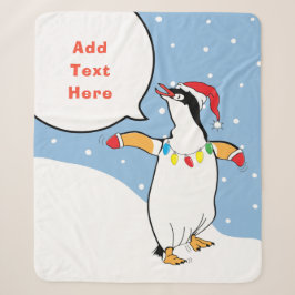 Weihnachten Santa Penguin sagt Sherpadecke