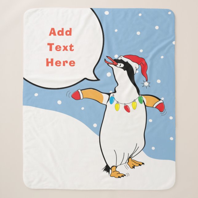 Weihnachten Santa Penguin sagt Sherpadecke (Vorderseite)