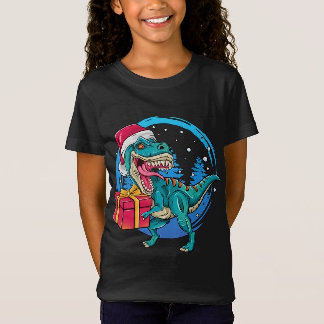 Weihnachten Santa Saurus Rex T-Shirt (Vorderseite)