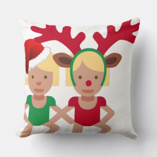 weihnachten santa zwillinge emoji kissen