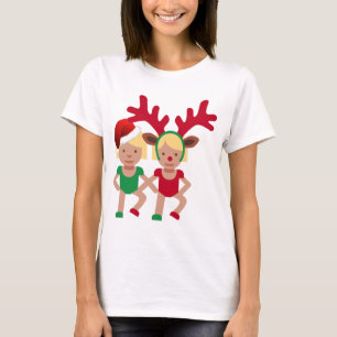 weihnachten santa zwillinge emoji T-Shirt