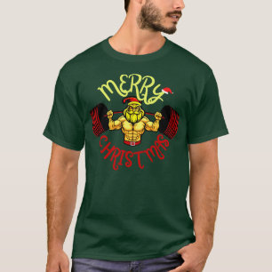 Weihnachten Santal Lifting Heavy Barbell Squatmas T-Shirt