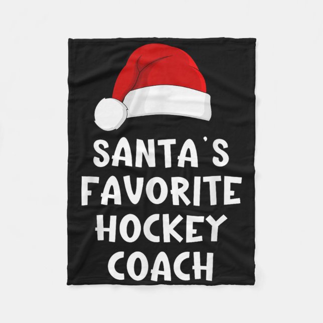Weihnachten Santas Lieblings-Hockey-Coach Funny Xm Fleecedecke (Vorderseite)
