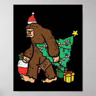 Weihnachten Sasquatch Bigfoot Xmas Kinder Männer F Poster